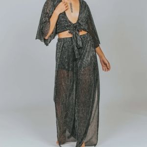 NWT MinkPink Glisten Pleated Pants Small Coverup pants ONLY PANTS Final Price